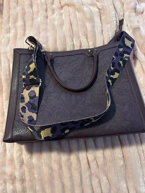 Laptop Bag for Women  Work Tote Laptop fComputer embossed purple never used 16”